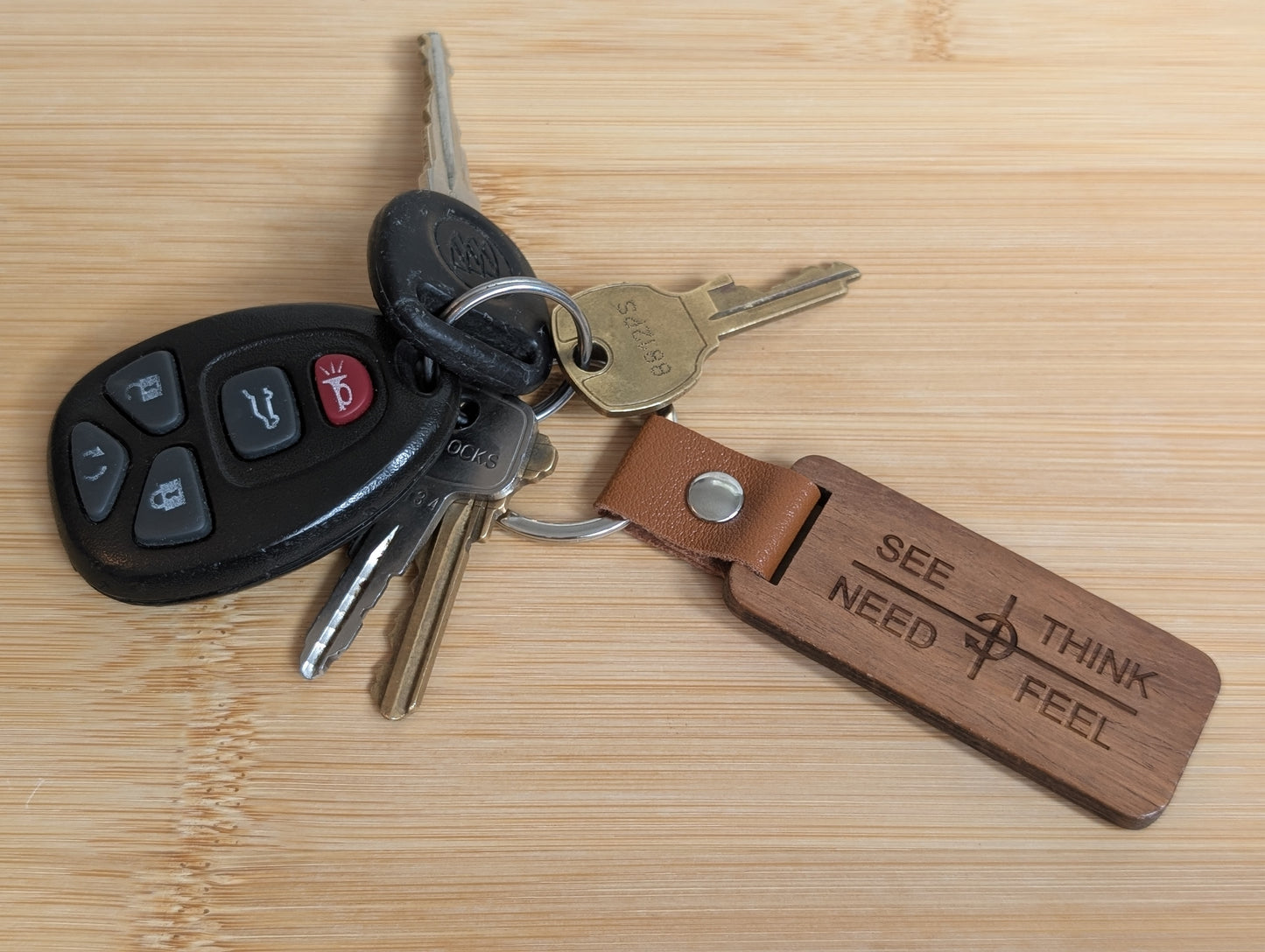 Wooden Keychains for Communication: See-Think-Feel-Need